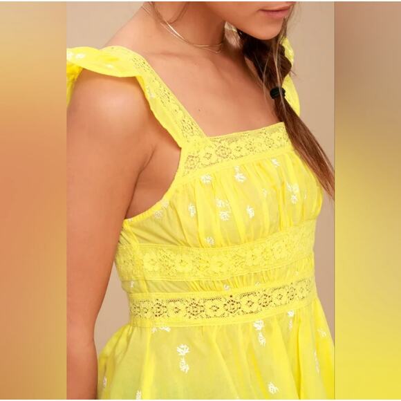 NWT Free People Beautiful Fleurs Lace Sleeve Blouse - Picture 2 of 14